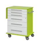 DEXTER 06 vozík asistenční, korpus a desky jarní zeleň / zásuvky bílá